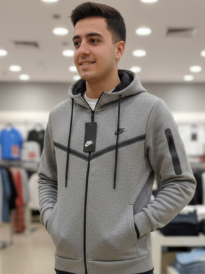 Nike Tech Fleece Tarzı Fermuarlı Erkek Kapüşonlu Sweatshirt